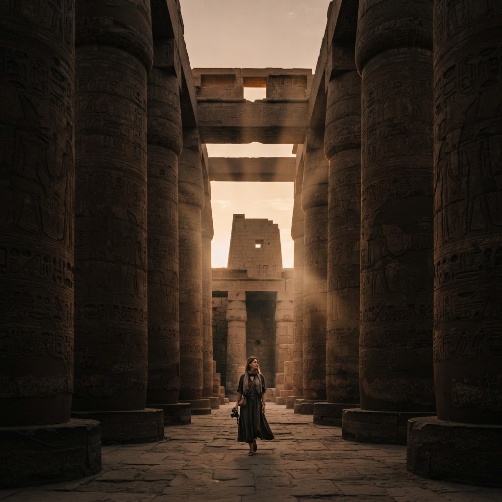 صورة حقيقية لرحلة Thutmose Tours في معبد مصري